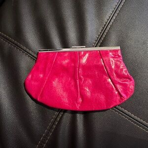 Banana Republic Fuchsia Leather Clutch